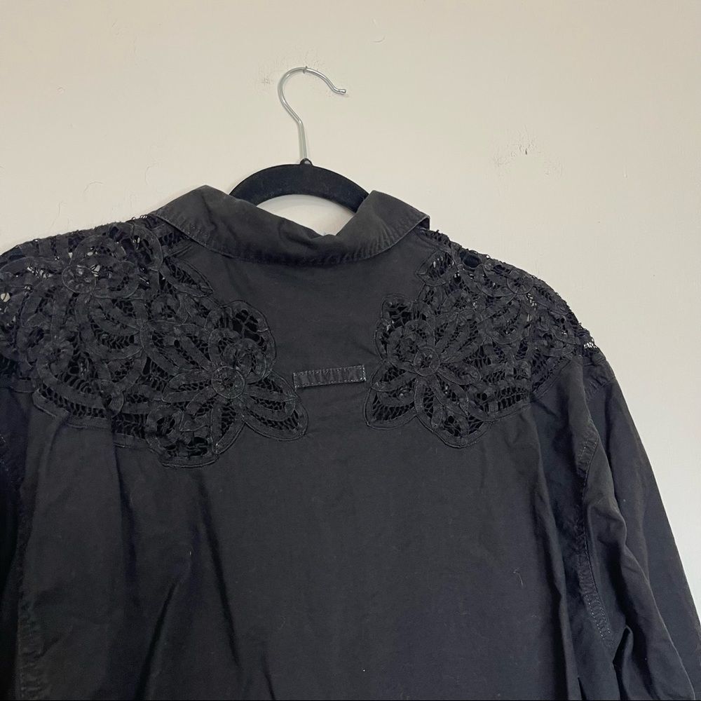 Vintage Black Lace Together! Long Sleeve Top - Picture 4 of 6